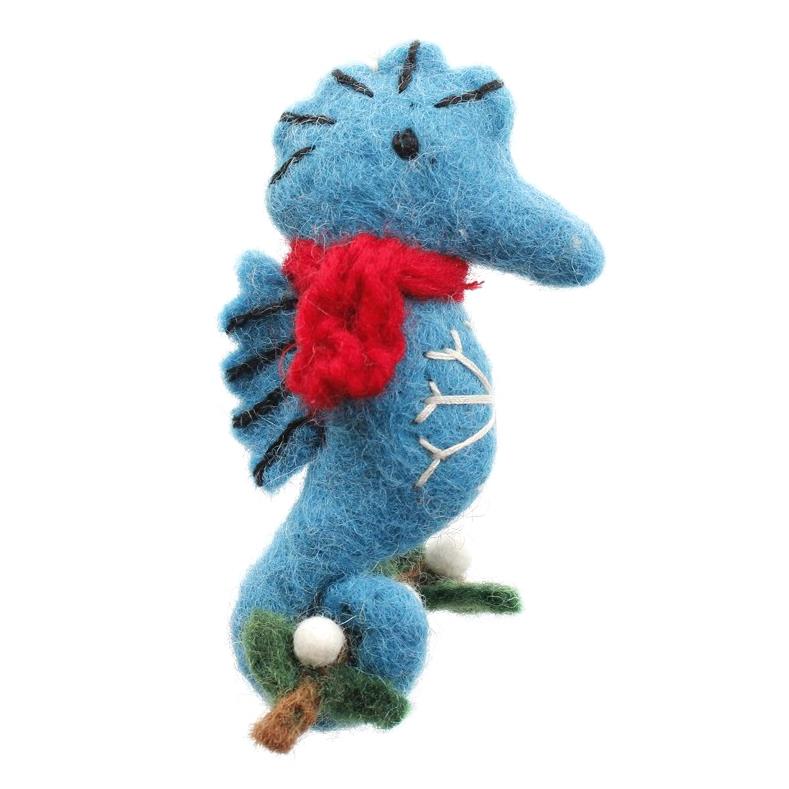 Amica Felt Octopus or Seahorse With Mistletoe Sprigs 9cm